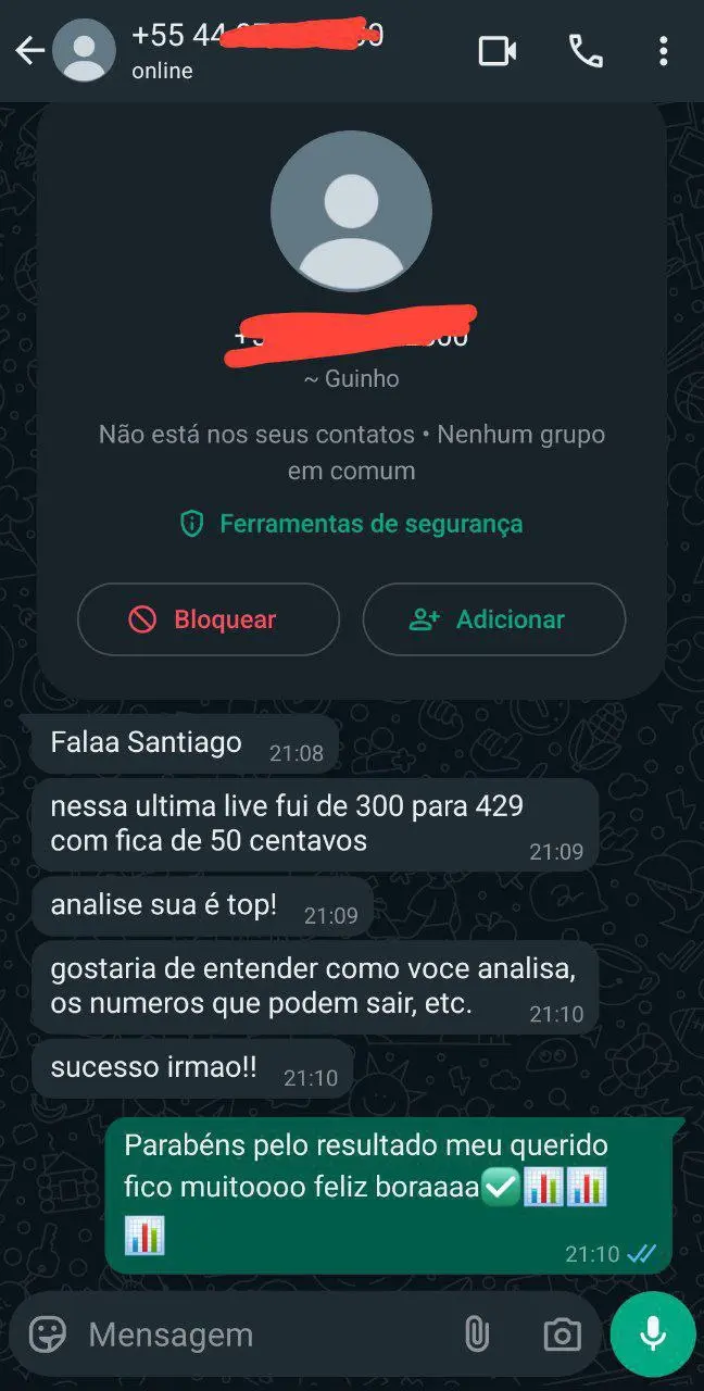 Depoimento de Juliana sobre consistência nos ganhos com Santiago